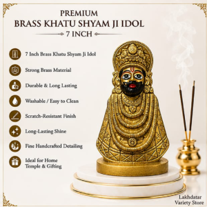 π¦ Khatu Shyam Ji Premium Brass Idol π | Brass Murti | Pooja, Mandir & Home Decor β¨(7 Inch) - Image 4