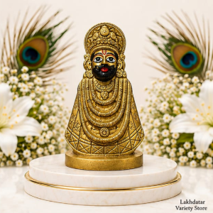 🦚 Khatu Shyam Ji Premium Brass Idol 🙏 | Brass Murti | Pooja, Mandir & Home Decor ✨(7 Inch)