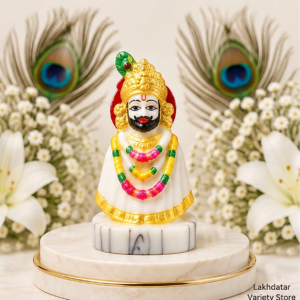 🦚Khatu Shyam Ji Premium Marble Dust Idol | Shyam Baba Murti | Pooja, Mandir & Home Decor 🙏✨(5 Inch)