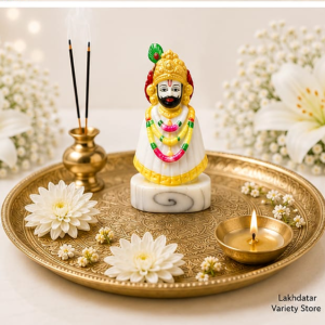 🦚Khatu Shyam Ji Premium Marble Dust Idol | Shyam Baba Murti | Pooja, Mandir & Home Decor 🙏✨(6 Inch) - Image 3
