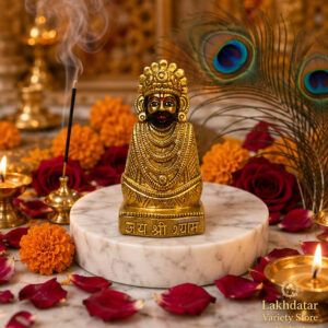 🦚 Khatu Shyam Ji Premium Brass Idol 🙏 | Brass Murti | Pooja, Mandir & Home Decor ✨(5 Inch)