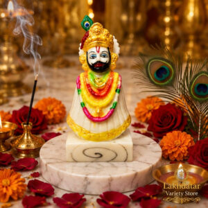 🦚Khatu Shyam Ji Premium Marble Dust Idol | Shyam Baba Murti | Pooja, Mandir & Home Decor 🙏✨(6 Inch)