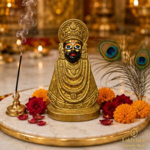 🦚 Khatu Shyam Ji Premium Brass Idol 🙏 | Brass Murti | Pooja, Mandir & Home Decor ✨(7 Inch)