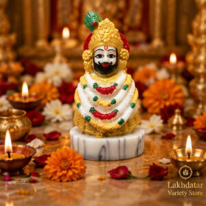 🦚Khatu Shyam Ji Premium Marble Dust Idol | Shyam Baba Murti | Pooja, Mandir & Home Decor 🙏✨(5 Inch) - Image 4