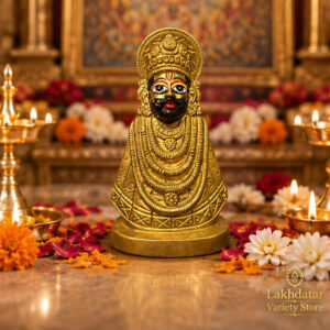 🦚 Khatu Shyam Ji Premium Brass Idol 🙏 | Brass Murti | Pooja, Mandir & Home Decor ✨(7 Inch) - Image 4