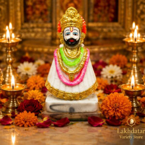 🦚Khatu Shyam Ji Premium Marble Dust Idol | Shyam Baba Murti | Pooja, Mandir & Home Decor 🙏✨(7 Inch) - Image 4